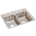Elkay Lustertone Classic Stainless Steel 25" x 19-1/2" x 7-5/8" 4-Hole Equal Double Bowl Drop-in Sink with Quick-clip