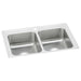 Elkay Lustertone Classic Stainless Steel 33" x 21-1/4" x 7-7/8" 1-Hole Equal Double Bowl Drop-in Sink with Quick-clip