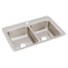 Elkay Lustertone Classic Stainless Steel 33" x 22" x 8-1/8" 1-Hole Equal Double Bowl Drop-in Sink