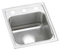Elkay Lustertone Classic Stainless Steel 13" x 16" x 5" 3-Hole Single Bowl Drop-in ADA Sink