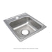 Elkay Lustertone Classic Stainless Steel 15" x 17-1/2" x 6-1/2" 1-Hole Single Bowl Drop-in ADA Sink