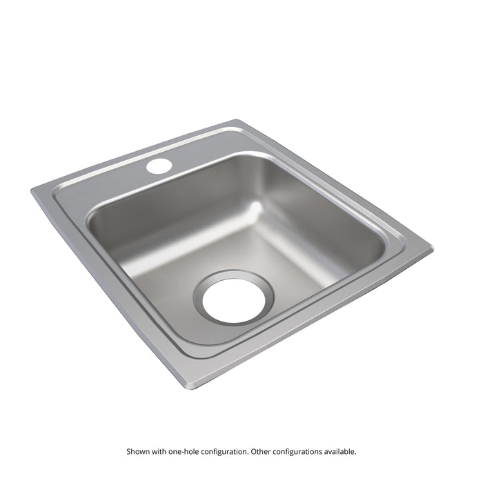 Elkay Lustertone Classic Stainless Steel 15" x 17-1/2" x 5" 2-Hole Single Bowl Drop-in ADA Sink