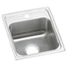 Elkay Lustertone Classic Stainless Steel 15" x 17-1/2" x 6-1/2" 1-Hole Single Bowl Drop-in ADA Sink with Quick-clip