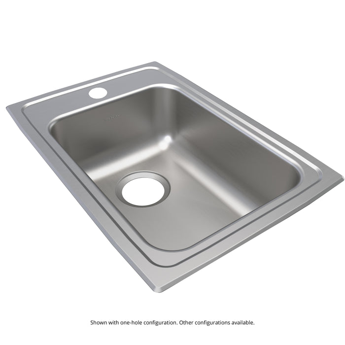 Elkay Lustertone Classic Stainless Steel 15" x 22" x 5-1/2" 3-Hole Single Bowl Drop-in ADA Sink