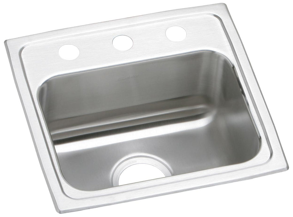 Elkay Lustertone Classic Stainless Steel 17" x 16" x 5" 2-Hole Single Bowl Drop-in ADA Sink