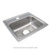 Elkay Lustertone Classic Stainless Steel 17" x 16" x 6-1/2" 1-Hole Single Bowl Drop-in ADA Sink with Quick-clip