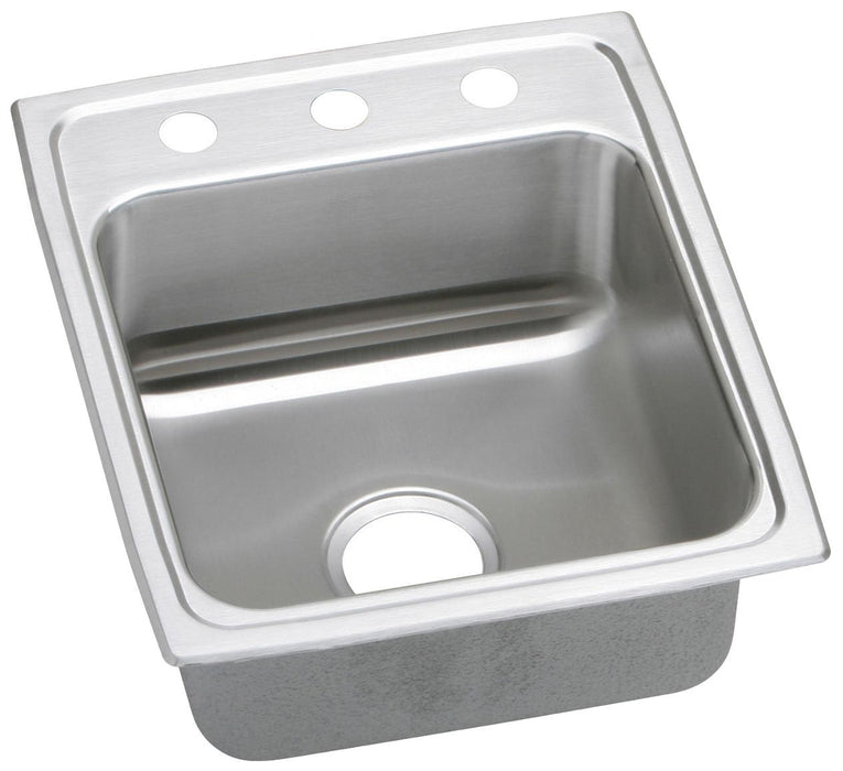 Elkay Lustertone Classic Stainless Steel 17" x 20" x 6-1/2" 1-Hole Single Bowl Drop-in ADA Sink with Quick-clip