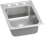 Elkay Lustertone Classic Stainless Steel 17" x 22" x 5-1/2" 1-Hole Single Bowl Drop-in ADA Sink with Quick-clip