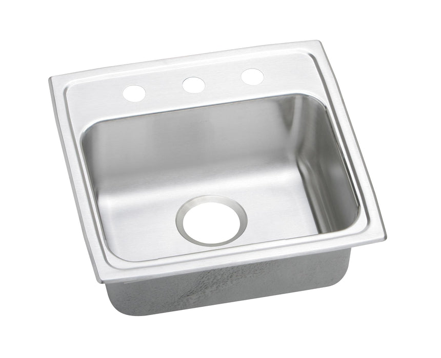 Elkay Lustertone Classic Stainless Steel 19" x 18" x 5-1/2" MR2-Hole Single Bowl Drop-in ADA Sink with Quick-clip