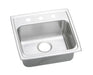 Elkay Lustertone Classic Stainless Steel 19" x 18" x 5-1/2" 3-Hole Single Bowl Drop-in ADA Sink with Quick-clip