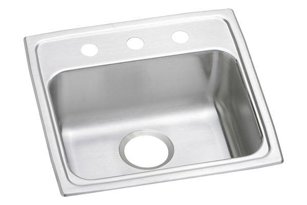 Elkay Lustertone Classic Stainless Steel 19" x 18" x 4-1/2" MR2-Hole Single Bowl Drop-in ADA Sink