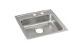 Elkay Lustertone Classic Stainless Steel 19-1/2" x 19" x 5" MR2-Hole Single Bowl Drop-in ADA Sink