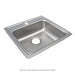 Elkay Lustertone Classic Stainless Steel 19-1/2" x 19" x 6" MR2-Hole Single Bowl Drop-in ADA Sink