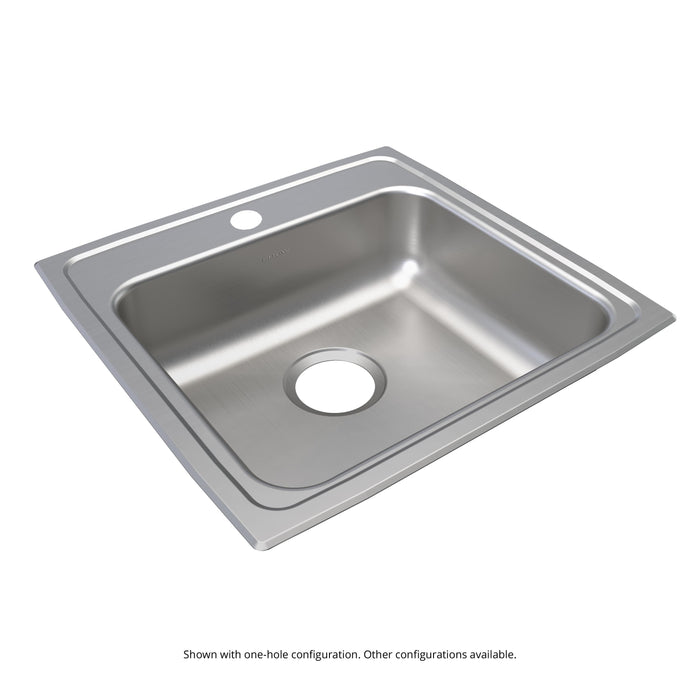 Elkay Lustertone Classic Stainless Steel 19-1/2" x 19" x 6-1/2" 3-Hole Single Bowl Drop-in ADA Sink