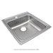 Elkay Lustertone Classic Stainless Steel 19-1/2" x 22" x 6" 2-Hole Single Bowl Drop-in ADA Sink