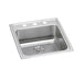 Elkay Lustertone Classic Stainless Steel 19-1/2" x 22" x 6-1/2" 3-Hole Single Bowl Drop-in ADA Sink with Perfect Drain®