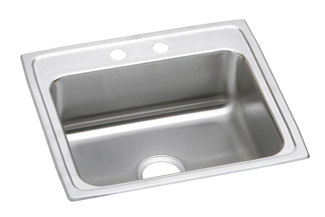 Elkay Lustertone Classic Stainless Steel 22" x 19-1/2" x 4" 3-Hole Single Bowl Drop-in ADA Sink
