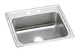 Elkay Lustertone Classic Stainless Steel 22" x 19-1/2" x 4" 1-Hole Single Bowl Drop-in ADA Sink