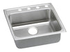 Elkay Lustertone Classic Stainless Steel 22" x 22" x 6-1/2" 1-Hole Single Bowl Drop-in ADA Sink with Quick-clip
