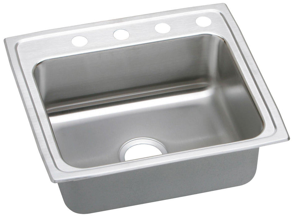 Elkay Lustertone Classic Stainless Steel 25" x 21-1/4" x 5" 2-Hole Single Bowl Drop-in ADA Sink w/Quick-clip