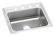 Elkay Lustertone Classic Stainless Steel 25" x 21-1/4" x 4-1/2" Single Bowl Drop-in ADA Sink