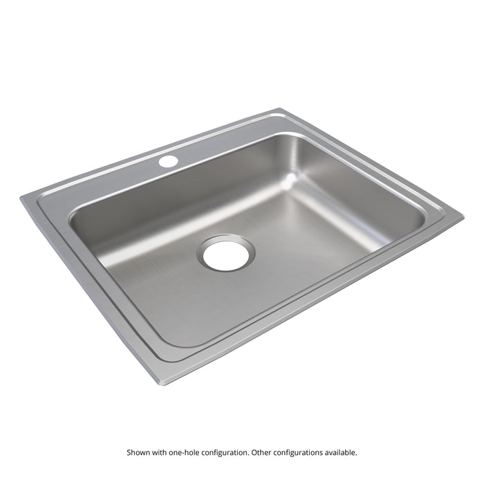 Elkay Lustertone Classic Stainless Steel 25" x 21-1/4" x 6" 1-Hole Single Bowl Drop-in ADA Sink