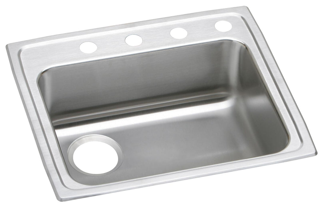 Elkay Lustertone Classic Stainless Steel 25" x 21-1/4" x 5-1/2" 3-Hole Single Bowl Drop-in ADA Sink w/Left Drain