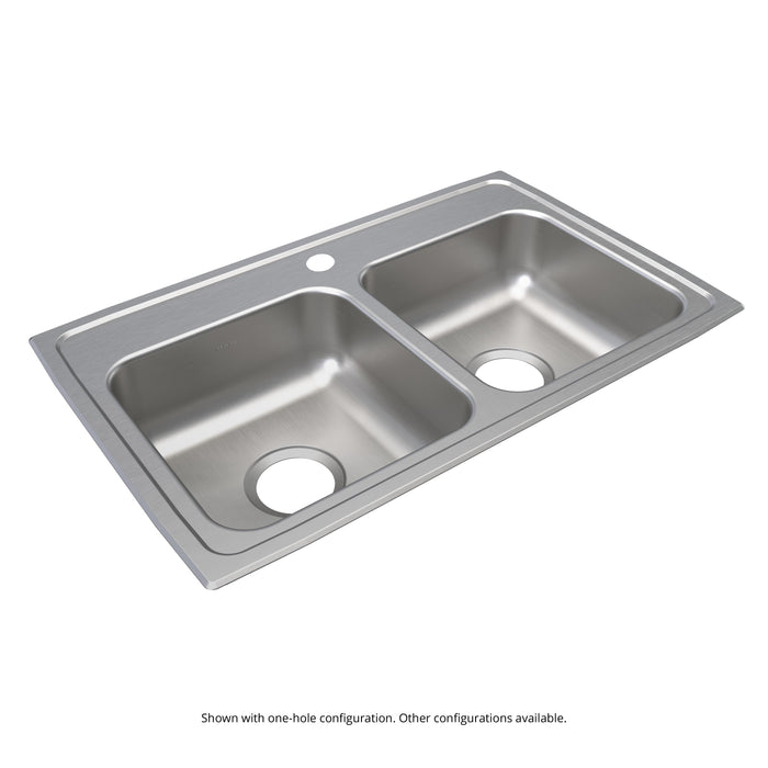 Elkay Lustertone Classic Stainless Steel 29" x 18" x 5-1/2" 4-Hole Equal Double Bowl Drop-in ADA Sink