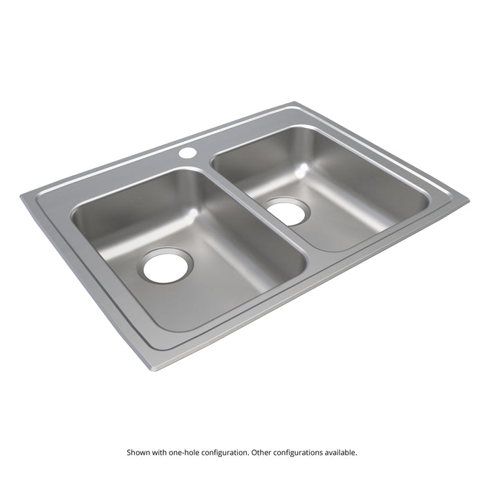 Elkay Lustertone Classic Stainless Steel 29" x 22" x 6-1/2" 4-Hole Equal Double Bowl Drop-in ADA Sink