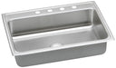Elkay Lustertone Classic Stainless Steel 31" x 22" x 5" 4-Hole Single Bowl Drop-in ADA Sink with Quick-clip