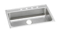 Elkay Lustertone Classic Stainless Steel 31" x 22" x 5" 1-Hole Single Bowl Drop-in ADA Sink