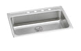 Elkay Lustertone Classic Stainless Steel 31" x 22" x 6-1/2" 3-Hole Single Bowl Drop-in ADA Sink with Perfect Drain®