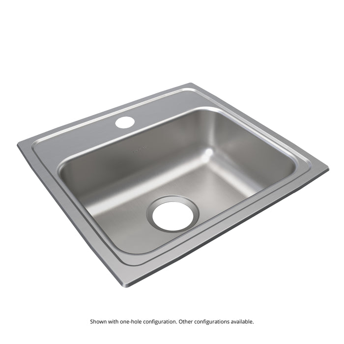 Elkay Lustertone Classic Stainless Steel 19" x 18" x 6" 2-Hole Single Bowl Drop-in ADA Sink with Quick-clip