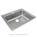 Elkay Lustertone Classic Stainless Steel 25" x 21-1/4" x 6-1/2" 2-Hole Single Bowl Drop-in ADA Sink w/Quick-clip