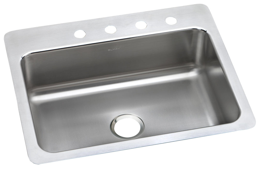 Elkay Lustertone Classic Stainless Steel 27" x 22" x 8" 2-Hole Single Bowl Dual Mount Sink