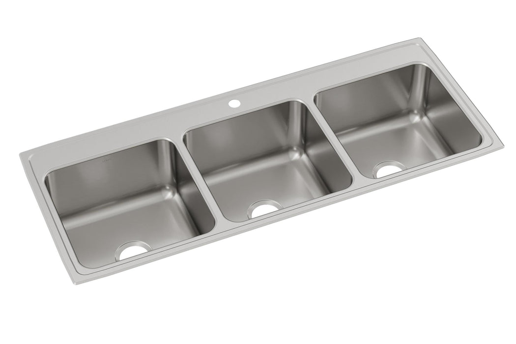 Elkay Lustertone Classic Stainless Steel 54" x 22" x 10-1/8" 1-Hole Triple Bowl Drop-in Sink