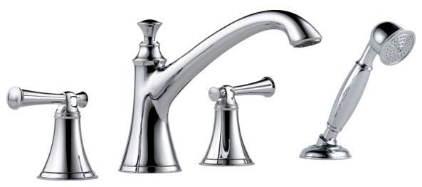 Brizo Baliza: Roman Tub Trim with Hand Shower - Less Handles