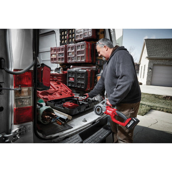 Milwaukee 2870-22 M18 FUEL | Compact Pipe Threader with ONE-KEY with 1/2" - 1-1/4" Compact NPT Forged Aluminum Die Heads