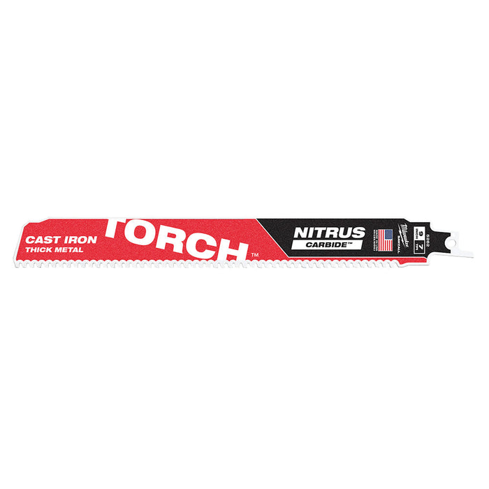 Milwaukee 48-00-5262 9" | 8-TPI The TORCH for CAST IRON with NITRUS CARBIDE SAWZALL Blade (Pack of 1)