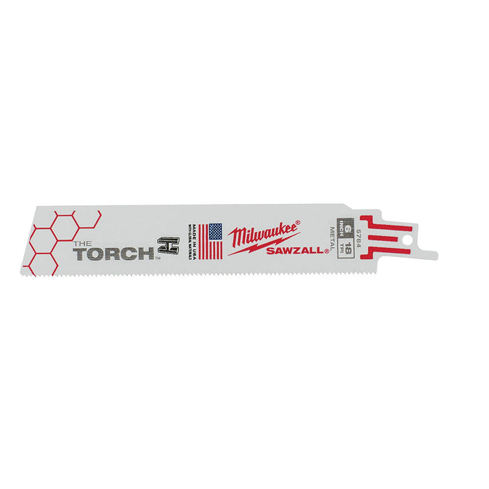 Milwaukee 48-00-5784 6" | 18-TPI The Torch SAWZALL Blades (Pack of 5)