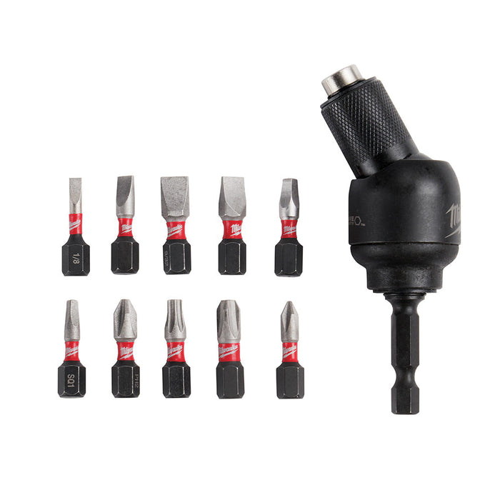 Milwaukee 48-32-2301 SHOCKWAVE 30° KNUCKLE Pivoting Bit Holder (11-Piece)