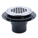 Oatey 42262 2" ABS Round Low Profile Drain and Polished Stainless Steel Screw-In Strainer with Ring