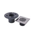 Oatey 42264 2" PVC Square Low Profile Drain and Polished Stainless Steel Snap-In Strainer with Ring