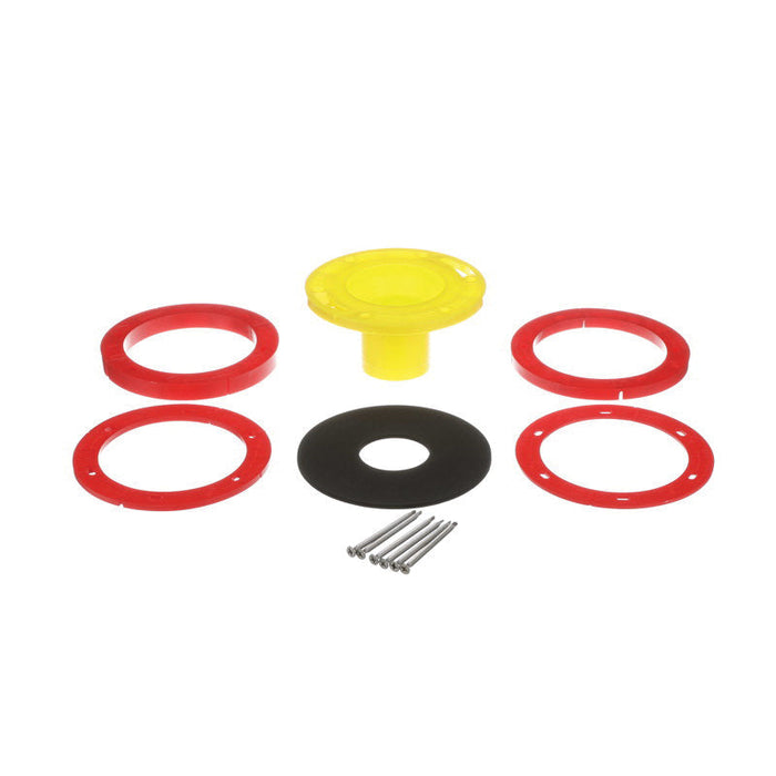 Oatey 43400 Set-Rite Toilet Flange Extender Kit, 1/4 to 1-5/8 in, Plastic, Yellow