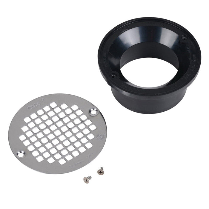 Oatey 43583 Adjustable General Purpose Round Drain With 5 in Stainless Steel Strainer, Solvent Weld Connection