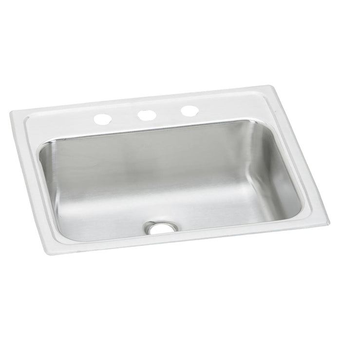 Elkay Celebrity Stainless Steel 19" x 17" x 6-1/8" 3-Hole Single Bowl Drop-in Bathroom Sink