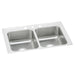 Elkay Celebrity Stainless Steel 33" x 21-1/4" x 7-1/2" 3-Hole Equal Double Bowl Drop-in Sink