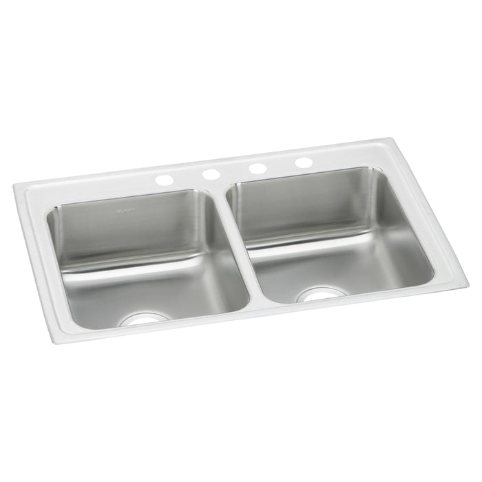 Elkay Celebrity Stainless Steel 33" x 22" x 7-1/2" 4-Hole Equal Double Bowl Drop-in Sink