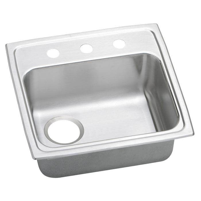 Elkay Celebrity Stainless Steel 19-1/2" x 19" x 5-1/2" 3-Hole Single Bowl Drop-in ADA Sink with Quick-clip and Left Drain