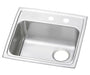 Elkay Celebrity Stainless Steel 19-1/2" x 19" x 5-1/2" MR2-Hole Single Bowl Drop-in ADA Sink with Quick-clip and Right Drain